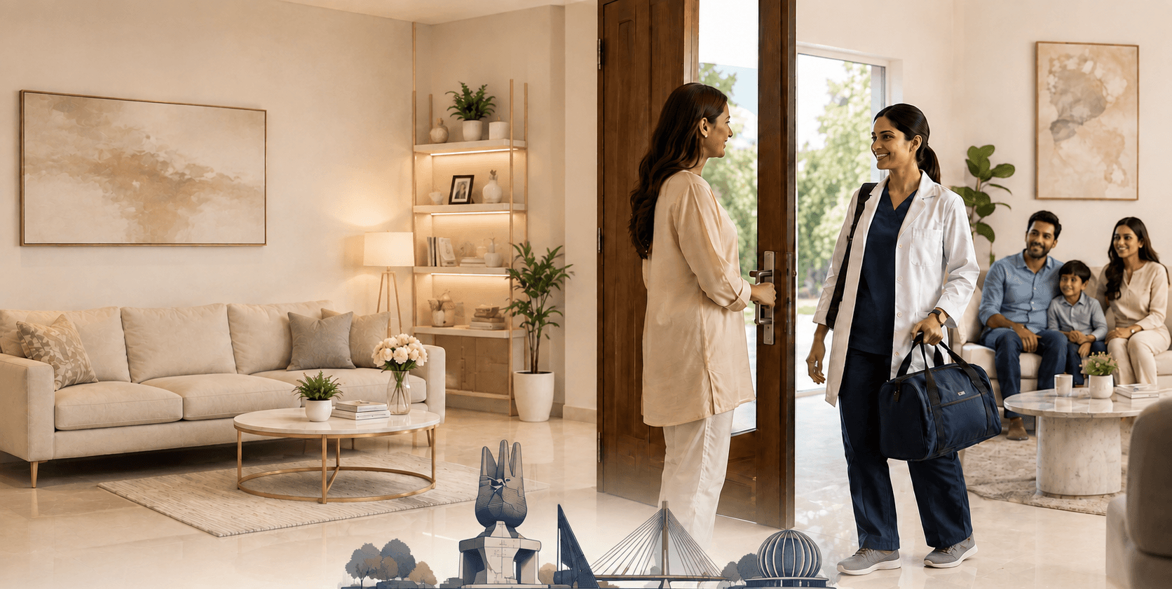 Dermatologist providing personalized skin care consultation at home