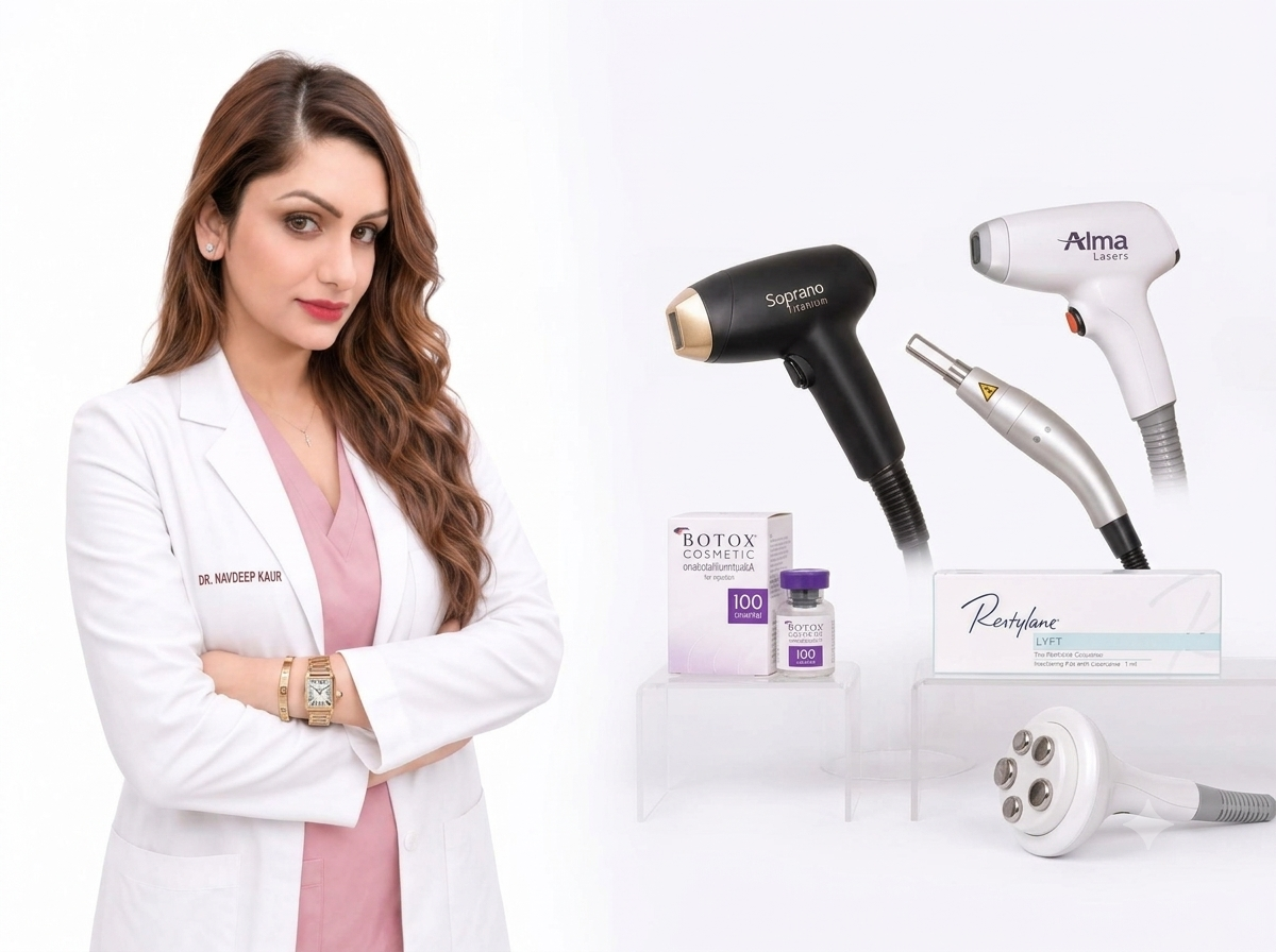 Calm, premium dermatology and aesthetics treatment room with warm cream interiors